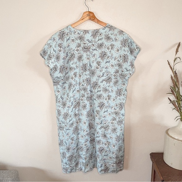 J. Jill | Love Linen Blue Floral Sun Dress, size Medium - Picture 5 of 12